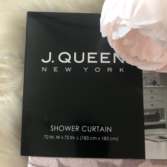 New Damask Shower Curtain in Blush - Picture 3 of 6